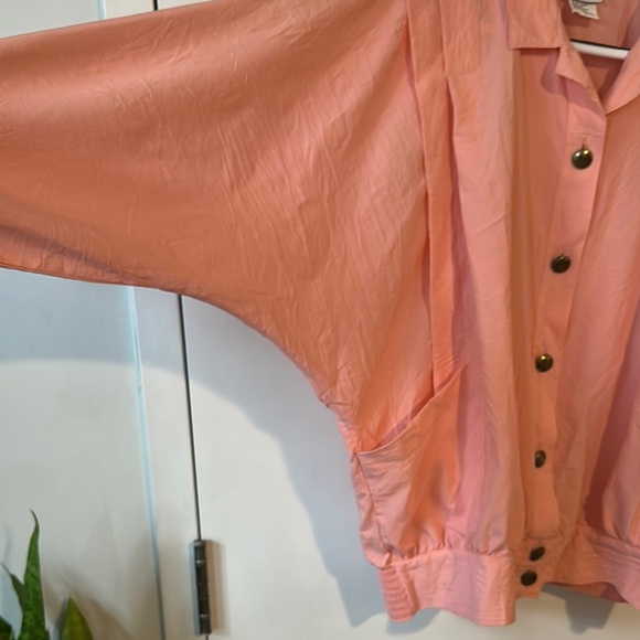REGAL | Vintage 90’s Spring Coral Button-Up Windbreaker Jacket - Picture 7 of 14